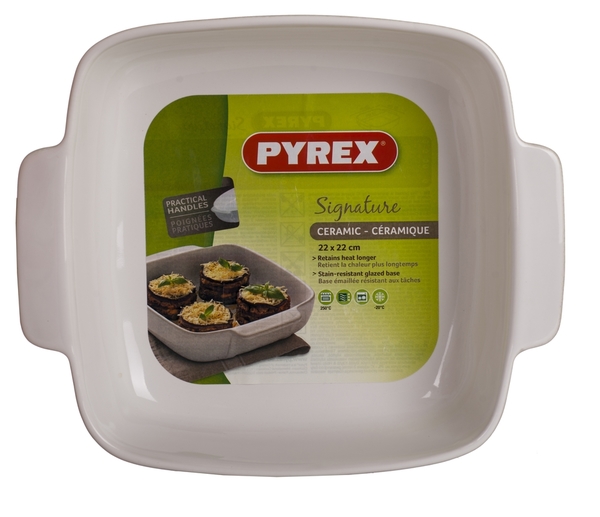 Форма с/к PYREX SIGNATURE 22х22 см/для запікання/квадрат/керам/білий (SG22SR1/7646)