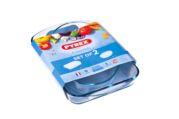 Форма с/к PYREX ESSENTIALS /НАБІР/35х23 см прямокут./30х21 см овальн. (913S605/8043*)