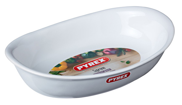 Форма с/к PYREX Supreme white форма керам овал 31х21см (SU31OR1/7646)