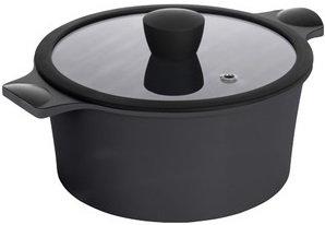 Каструля RINGEL Zitrone Black 24x12 см (4.2л) кришкою (RG-2108-24/1 BL-R)
