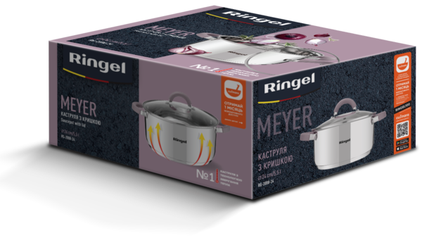 Каструля RINGEL Meyer 24 см (5.5 л) з кришкою (RG-2008-24)