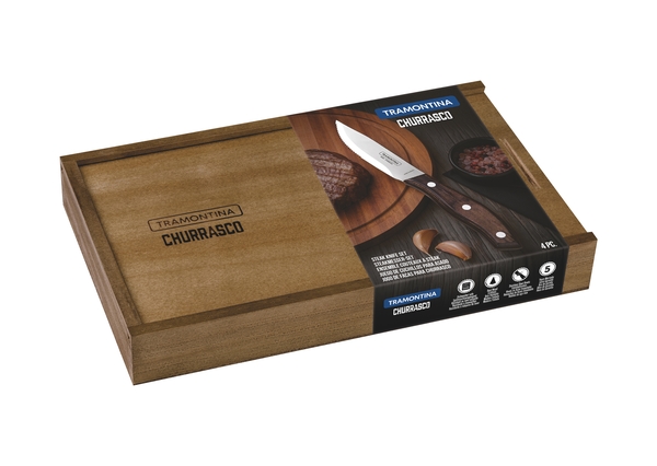Барбекю TRAMONTINA Barbecue POLYWOOD набір 4 предм. (ножі) дерев.короб (29899/529)
