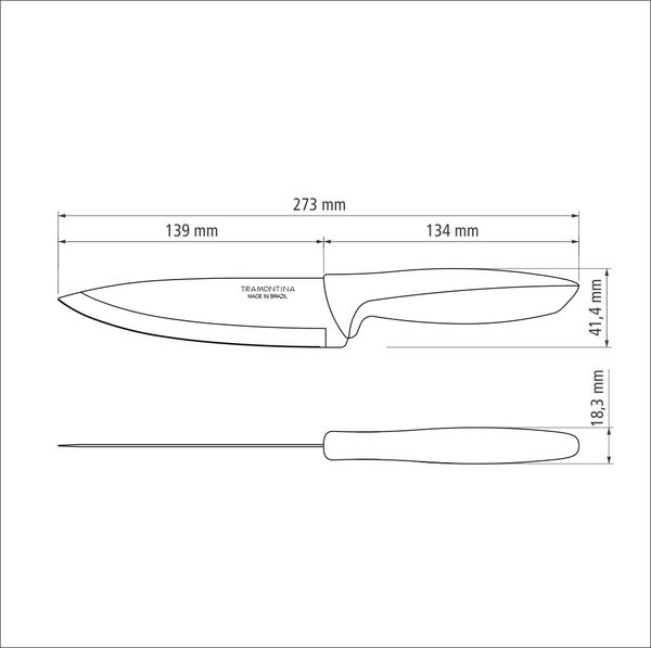 Набори ножів TRAMONTINA PLENUS light grey Chef 152мм -12шт коробка (23426/036)