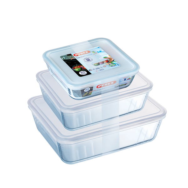 Форма с/к PYREX Cook&Freez з криш. склянна квадр. 15х15см (0.85л) (218P001/7946)