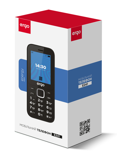 Мобільний телефон ERGO E241 Dual Sim (чорний)