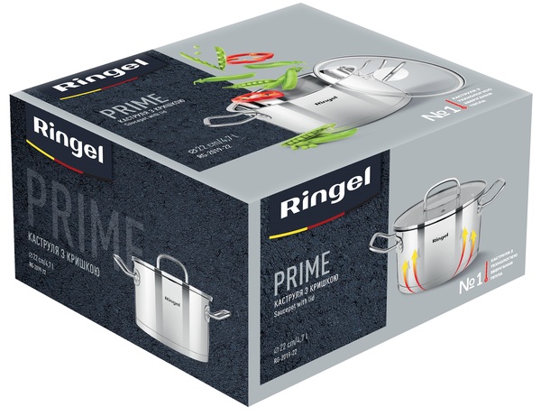 Каструля RINGEL PRIME 22 см 4.7л (RG 2019-22)