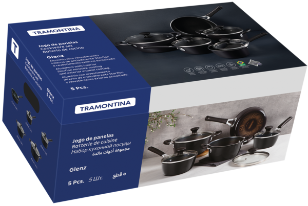 Набір посуду TRAMONTINA GLENZ Набір 9пр. кам'яно-сірий (28699/610)
