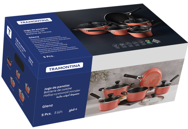 Набір посуду TRAMONTINA GLENZ Набір 9пр. мідний (28699/410)
