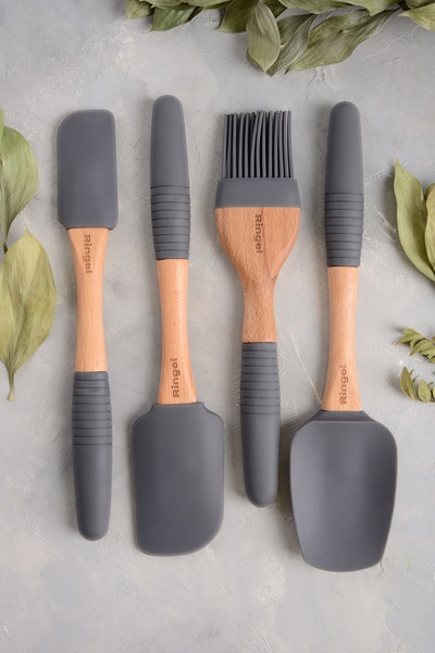 Кух.прилад RINGEL Grey line Лопатка силікон/дерево коса 25.5 см (RG-5128/1)