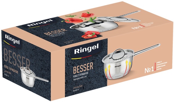 Ківш RINGEL Besser 14 см (0.8л) з кришкою нерж (RG-4021-14)