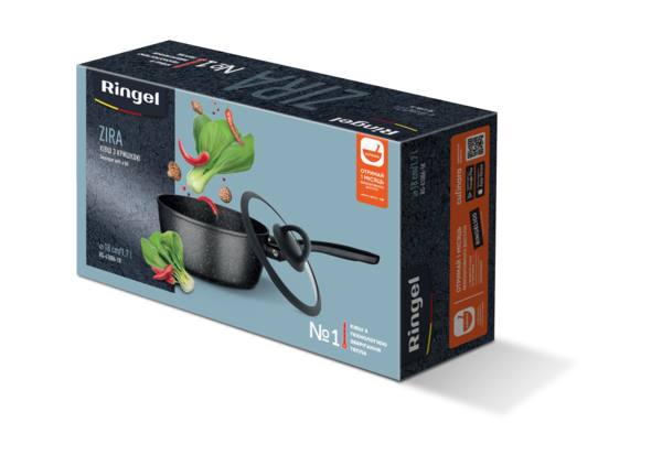 Ківш RINGEL Zira з кришкою 18 см (1.7л) (RG-41006-18)