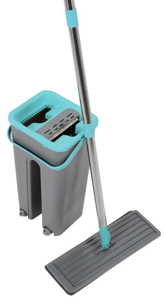Набори д/прибирання IDEA HOME DS-342C Grey-Blue /НАБІР/з відром 4 л 120 см (DS-342C Grey-Blue)