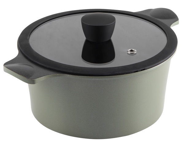 Каструля RINGEL Zitrone Olive 20x9.5 см (2,5л) з кришкою (RG-2108-20/OL)