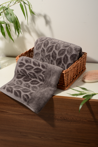Текстиль банний SOHO Наб. руш. 50*90+70*140см бавовна 100% Leaves Cappuccino