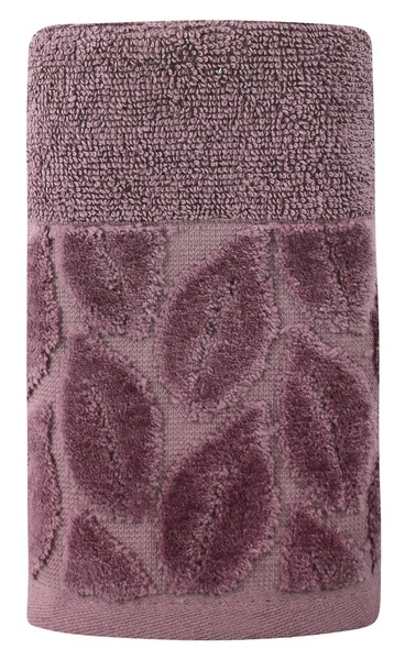 Текстиль банний SOHO Рушник 30*50 бавовна 100% Leaves Purple