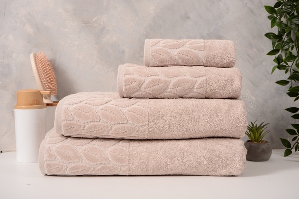 Текстиль банний SOHO Рушник 50*90 бавовна 100% Leaves Cream
