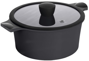 Каструля RINGEL Zitrone Black 20x9.5 см (2,5л) з кришкою (RG-2108-20 BL**)