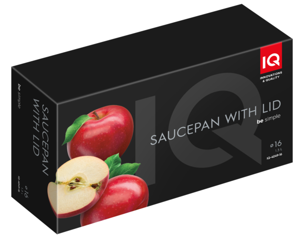 Ківш IQ Be Simple алюмінієвий 16 см (1.3 л) з кришкою (IQ-4049-16)
