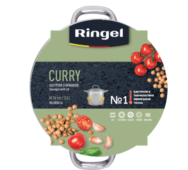Каструля RINGEL Curry нерж 16 см (2.5 л) з кришкою (RG-2020-16*)