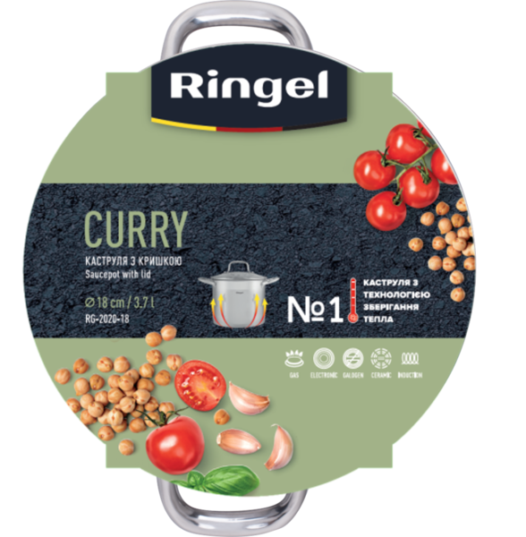Каструля RINGEL Curry нерж 18 см (3.7 л) з кришкою (RG-2020-18*)