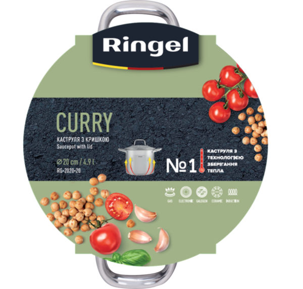 Каструля RINGEL Curry нерж 20 см (4.9 л) з кришкою (RG-2020-20*)