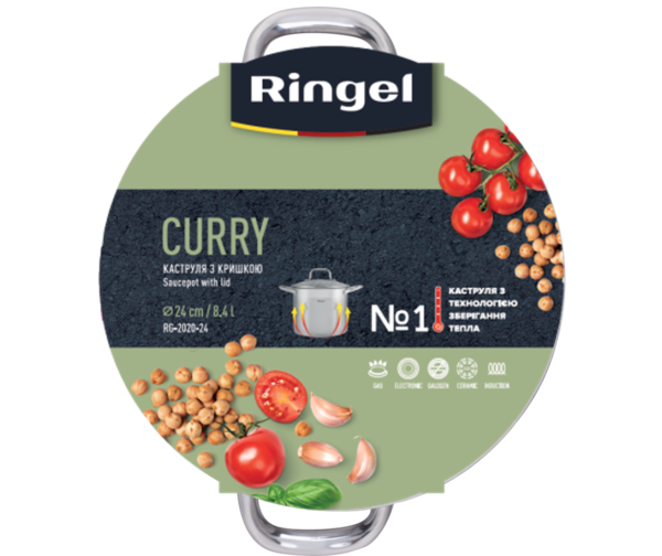 Каструля RINGEL Curry нерж 24 см (8.4 л) з кришкою (RG-2020-24*)