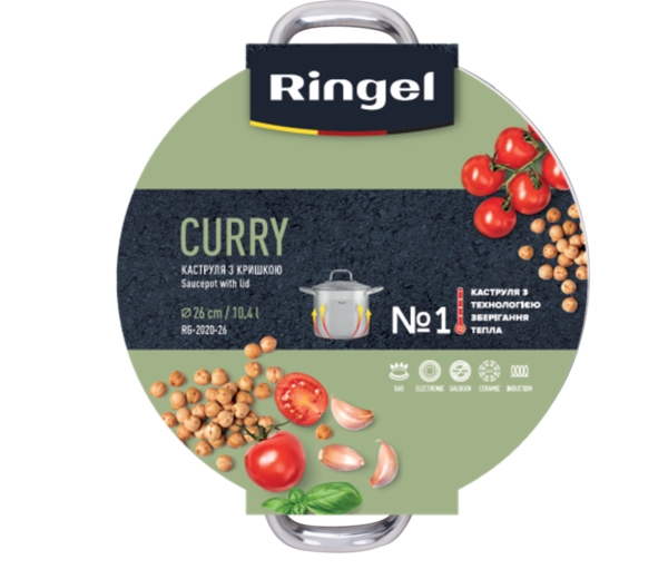 Каструля RINGEL Curry нерж 26 см (10.4 л) з кришкою (RG-2020-26*)
