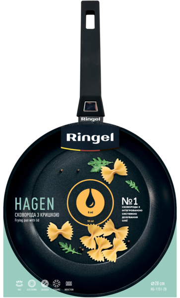 Сковорода RINGEL Hagen 28 см з кришкою (RG-1151-28)