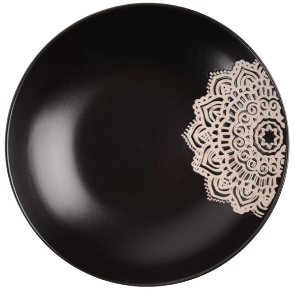 Тарілка Limited Edition KORA /20 см /суп./чорна (JH7574-1)