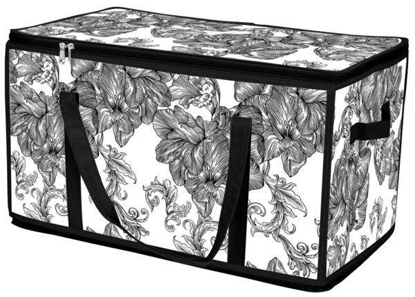 Корзина IDEA HOME DB-28 прям. з/кр з/блиск Anthracite Flowers 60x30x30 см (DB-28 прям. з/кр з/блиск Anthracite Flowers)