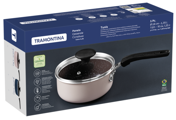 Ківш TRAMONTINA TUNIS з кришкою 1.35л (діам 16см) BLUE (28723/116)