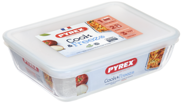 Форма с/к PYREX Cook&Freez форма з криш. прямокут. 22х17х6 (1.5л) (242P000/7946)