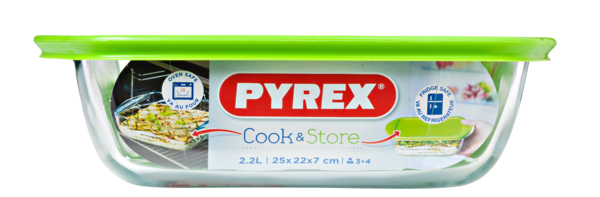 Форма с/к PYREX Cook&Store форма з криш. квад 25х22х7см (2.2л) (212P000/7645)