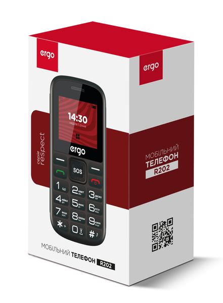 Мобільний телефон ERGO R202 Dual Sim (чорний)