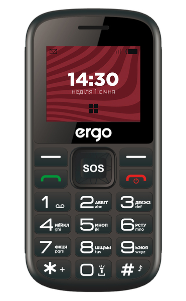 Мобільний телефон ERGO R202 Dual Sim (чорний)