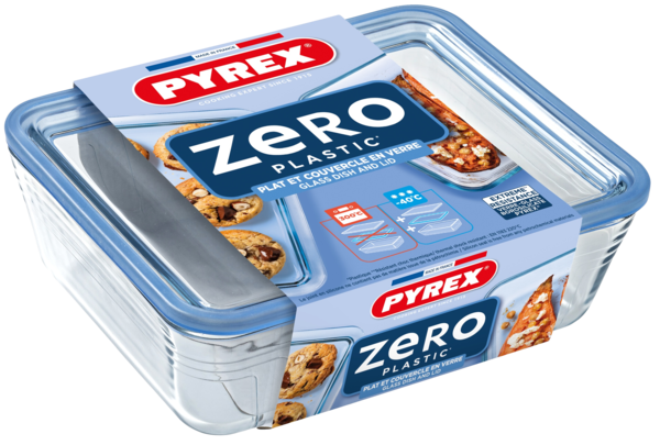 Форма с/к PYREX Pure Glass 2.6 л прямокут. 24x19x8см скл. кришка (243A000/8044)