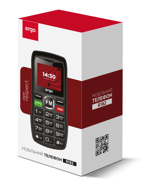 Мобільний телефон ERGO R182 Dual Sim (чорний)