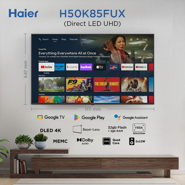 Телевізор HAIER H50K85FUX рідкокристалічний