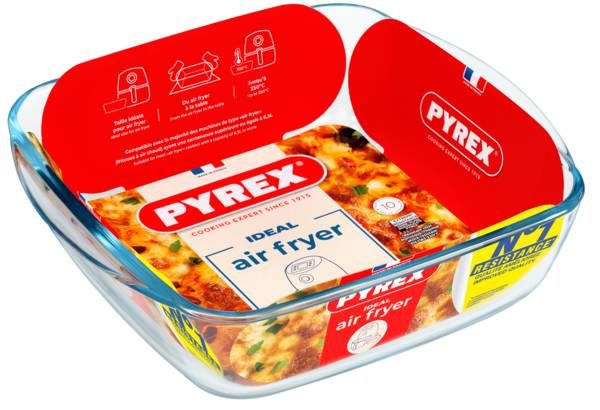 Форма с/к PYREX AIRFRYER квадр. 25x22x7 см (2.2л) (212B100/7948)