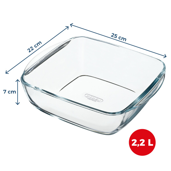 Форма с/к PYREX AIRFRYER квадр. 25x22x7 см (2.2л) (212B100/7948)