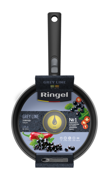 Сковорода RINGEL Grey Line 28 см зі з`ємною ручкою (RG-1155-28)