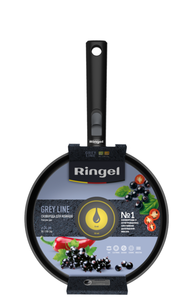 Сковорода RINGEL Grey Line млинцева 24 см зі з`ємною ручкою (RG-1155-24p)