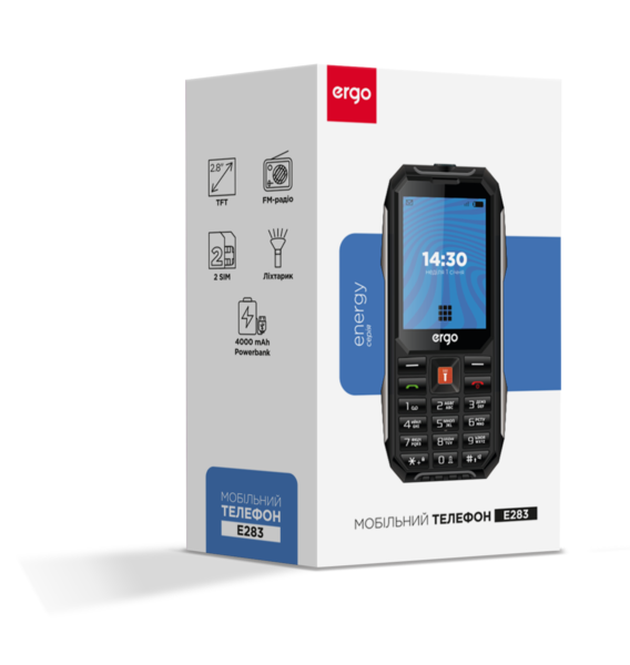 Мобільний телефон ERGO E283 Dual Sim (black orange)