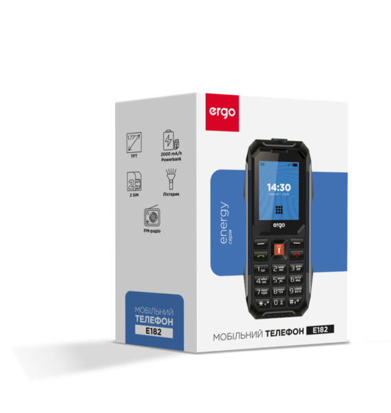 Мобільний телефон ERGO E182 Dual Sim (чорний)