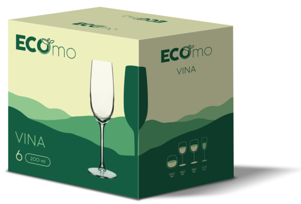 Келих ECOMO VINA /НАБІР/ 6X200 мл д/ігристого (J5301)