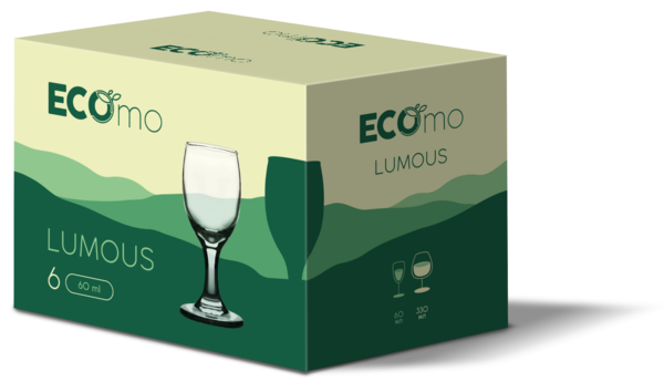 Чарка/стопка ECOMO LUMOUS /НАБІР/ 6X60 мл д/міцних напоїв (L10)