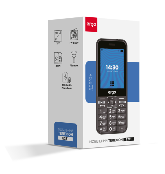 Мобільний телефон ERGO E281 Dual Sim (синій)